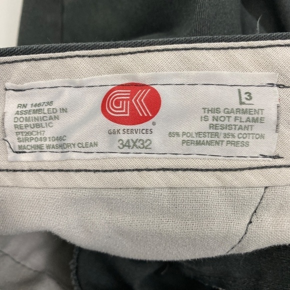 GK Services Straight Leg Men's size 34x32 Dark Wash Gray Chino Pants - Picture 3 of 3